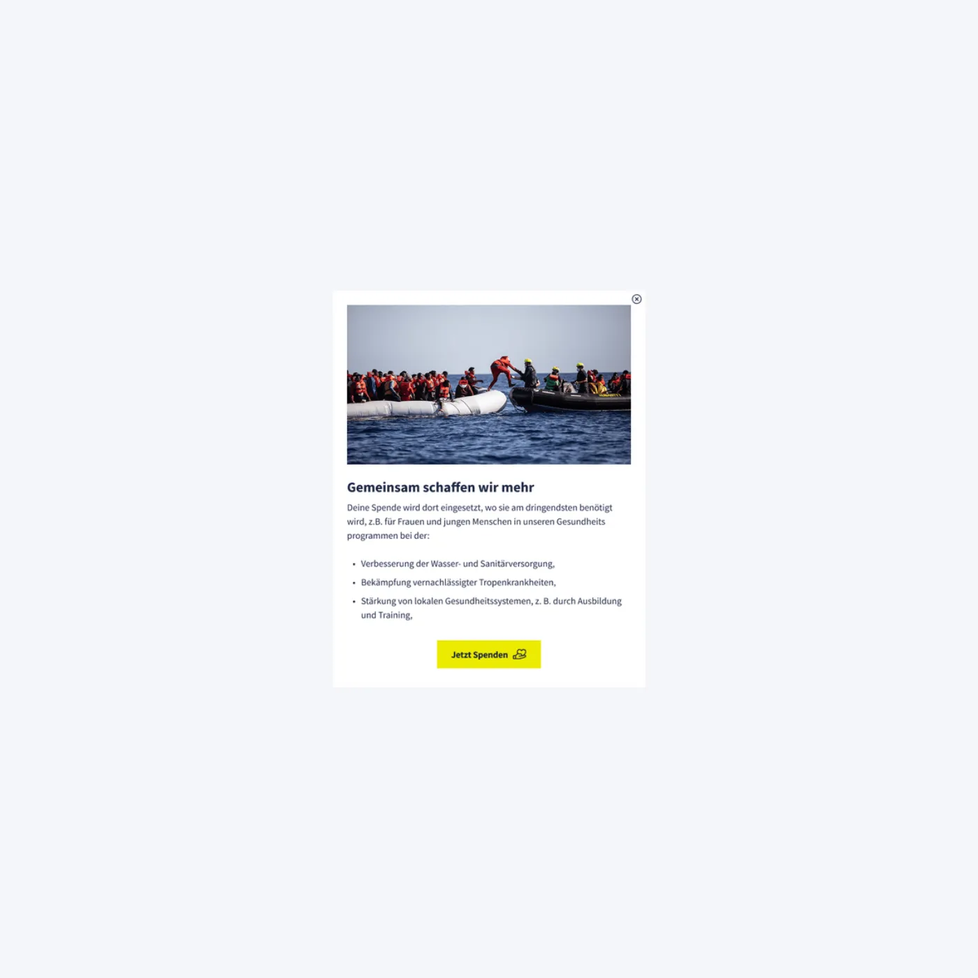Webkomponente als Popup auf einer bestehenden Website