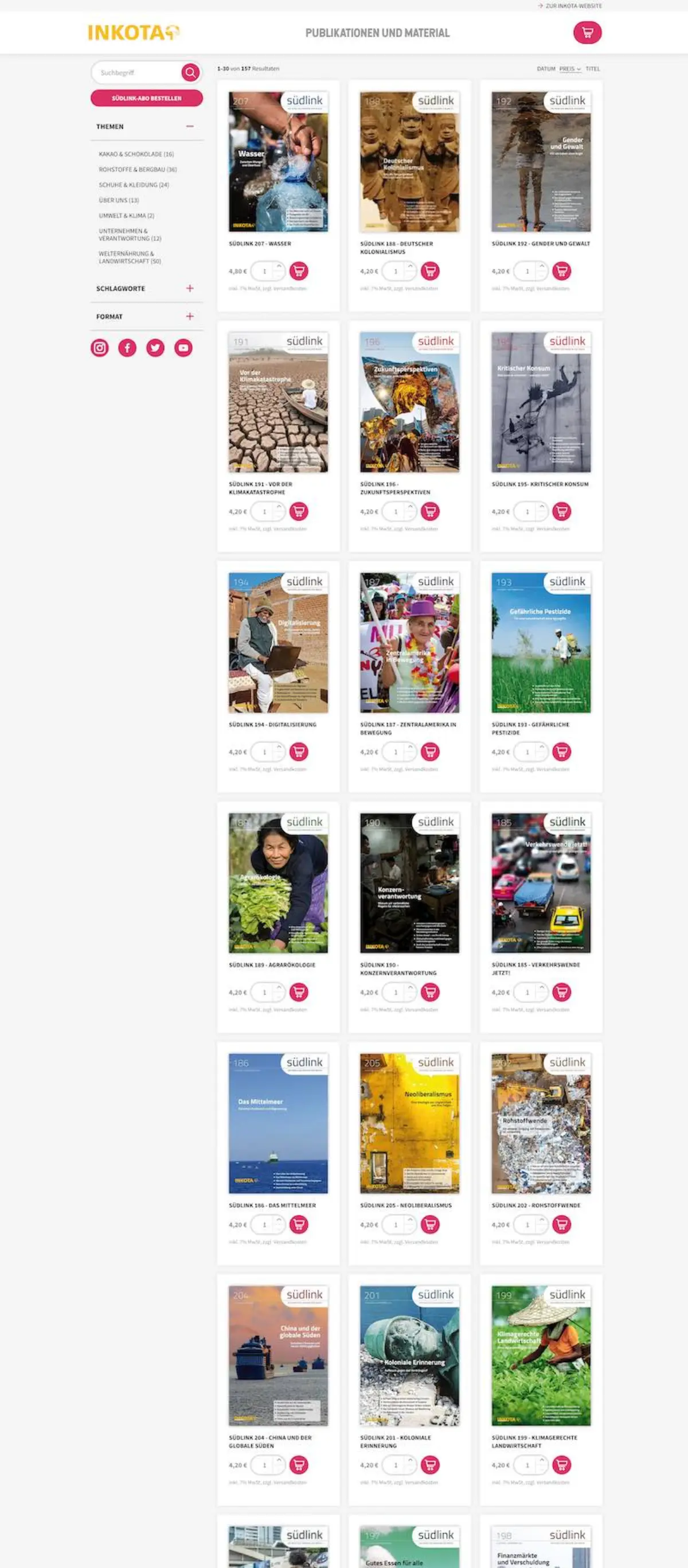 Inkota Webshop: Startseite auf Desktop und Telefon
